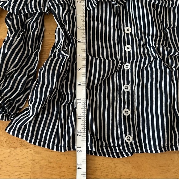 Faithfull the Brand Black and White Puff Sleeve Blouse - Picture 8 of 8